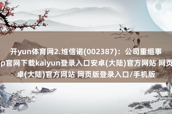 开yun体育网2.维信诺(002387)：公司重组事项中止审核-开云app官网下载kaiyun登录入口安卓(大陆)官方网站 网页版登录入口/手机版