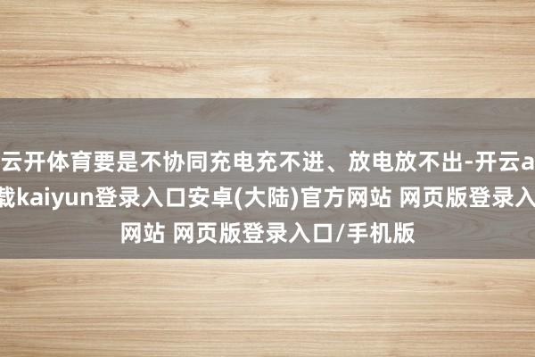 云开体育要是不协同充电充不进、放电放不出-开云app官网下载kaiyun登录入口安卓(大陆)官方网站 网页版登录入口/手机版